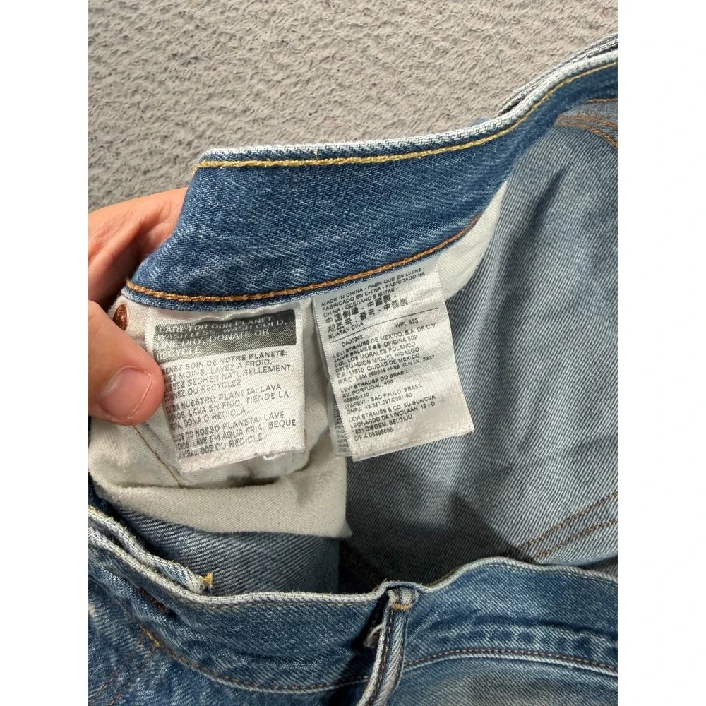 Levi's 501 Jeans Men's 42x28 Blue Denim Pocket Distressed High Rise Straight Leg